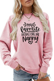 WOMEN LETTER PRINTING LONG SLEEVE PULLOVER