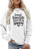 WOMEN LETTER PRINTING LONG SLEEVE PULLOVER