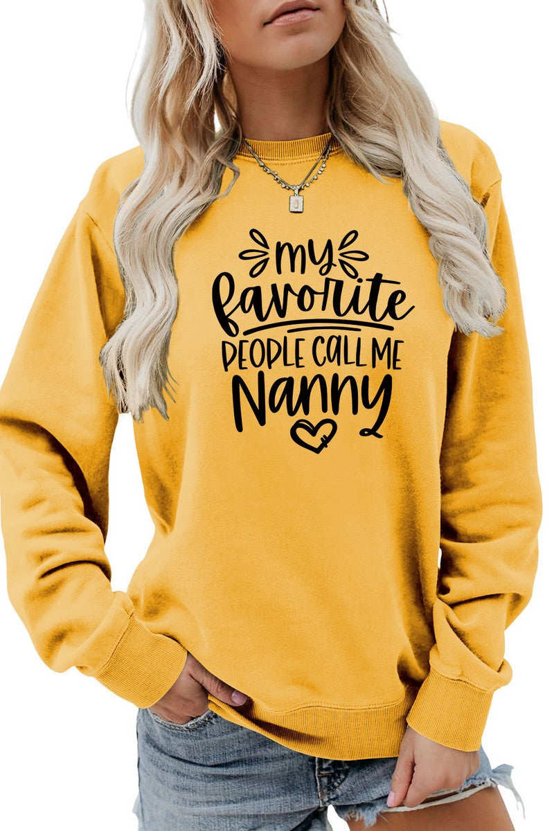 WOMEN LETTER PRINTING LONG SLEEVE PULLOVER