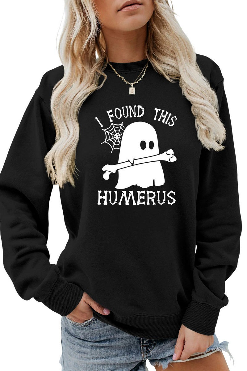 WOMEN HALLOWEEN PRINGTING CASUAL PULLOVER