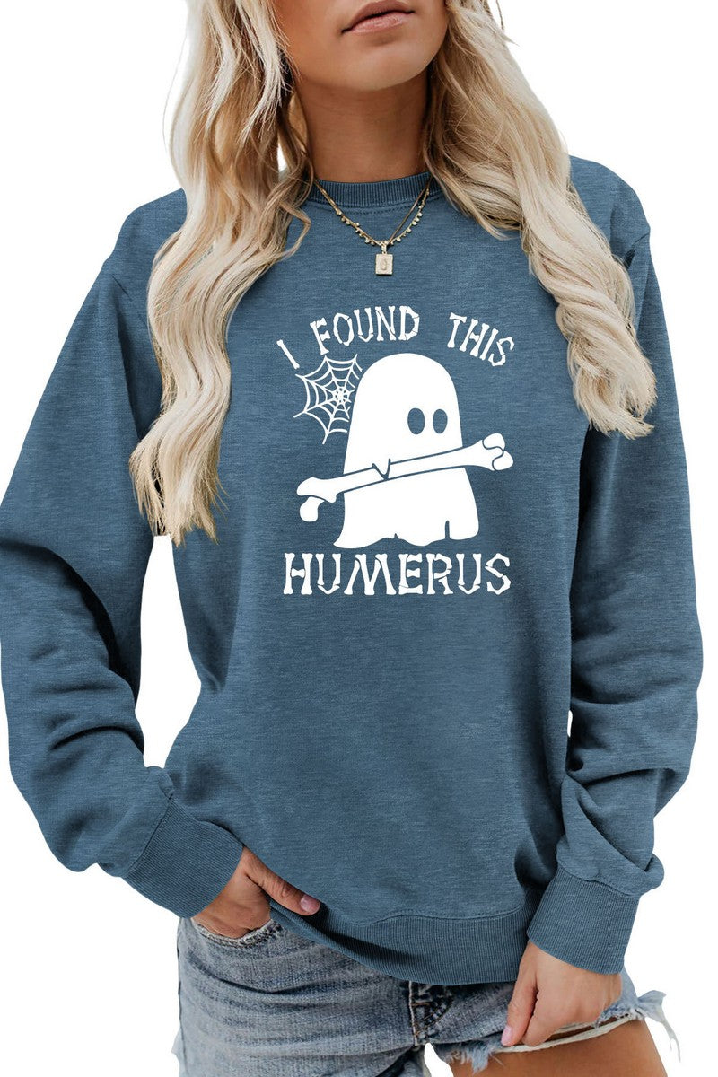 WOMEN HALLOWEEN PRINGTING CASUAL PULLOVER