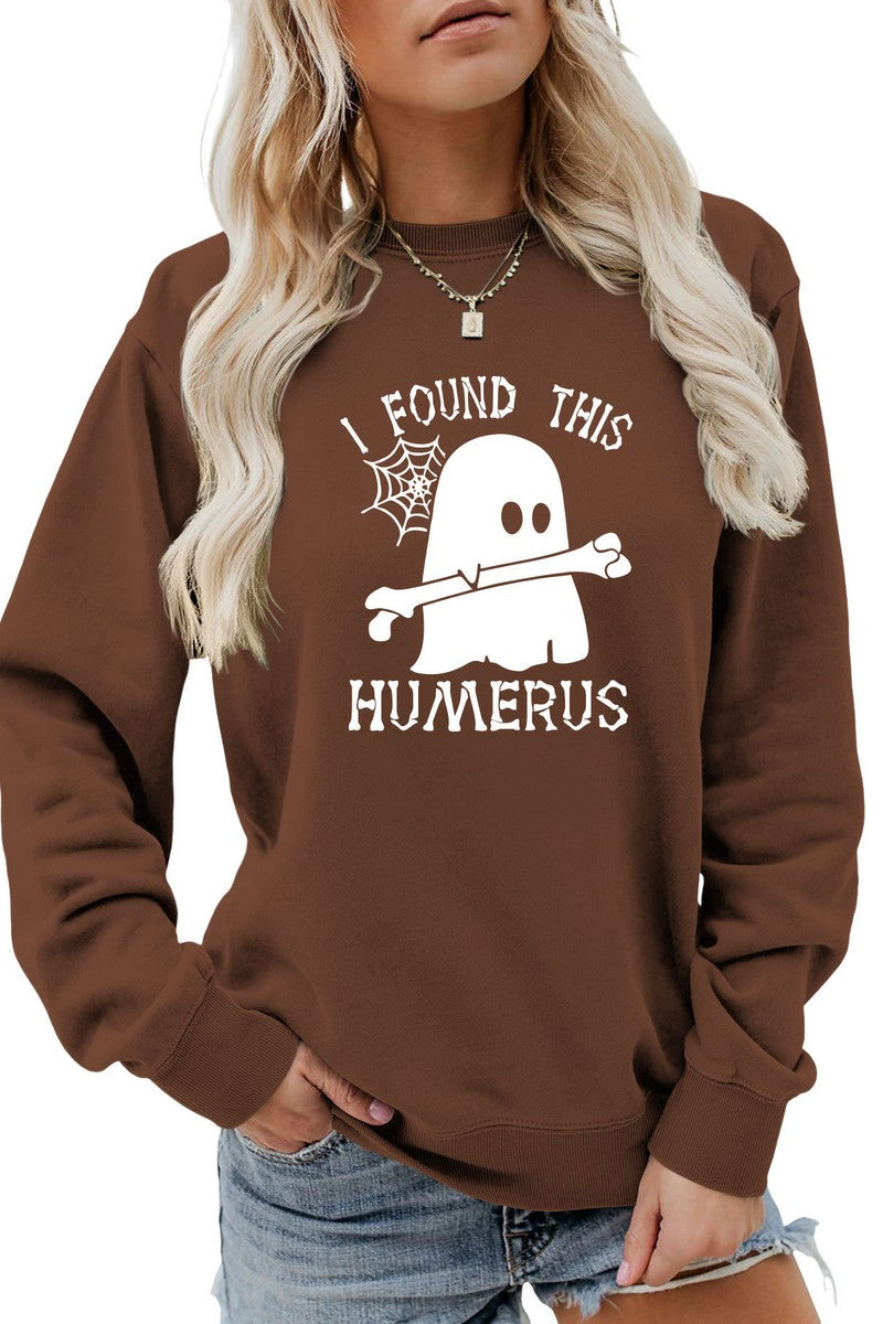 WOMEN HALLOWEEN PRINGTING CASUAL PULLOVER