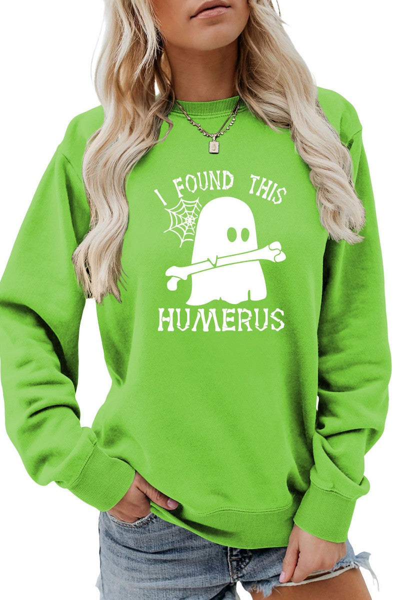 WOMEN HALLOWEEN PRINGTING CASUAL PULLOVER