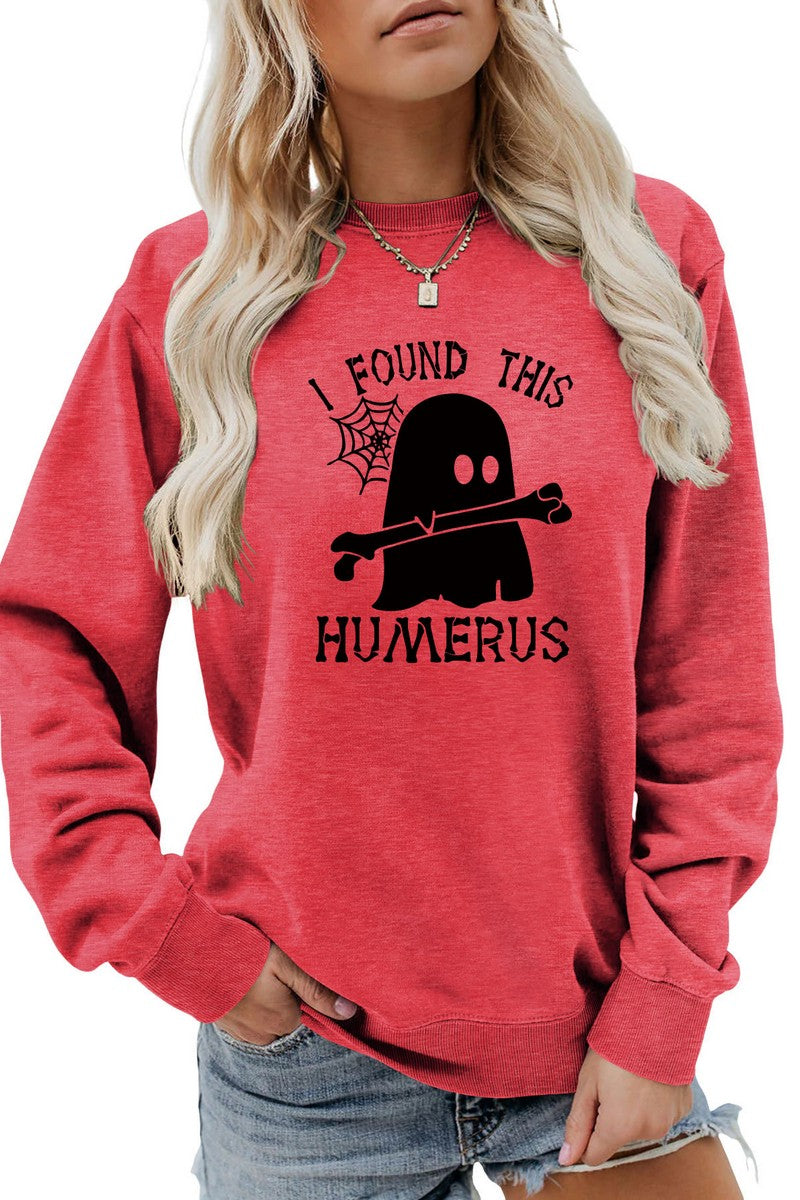 WOMEN HALLOWEEN PRINGTING CASUAL PULLOVER