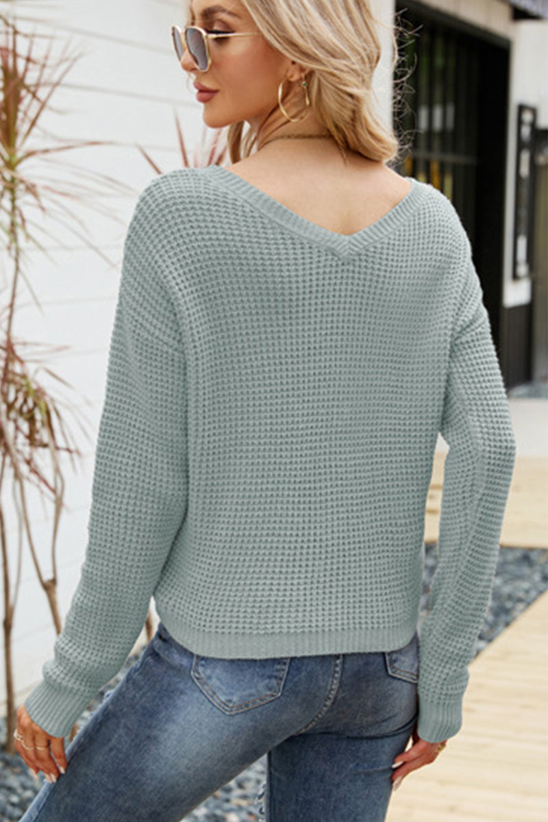 WOMEN FRONT DRAWSTRING KNIT CROP SWEATSHIRT