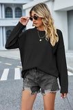 WOMEN LOOSE FIT CREW NECK LONG SLEEVE PULLOVER