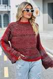 WOMEN LONG ANGEL SLEEVE KNIT PULLOVER SWEATSHIRT