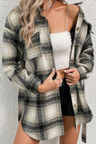 WOMEN LONG LENGTH PLAID PATTERN BELTED SHACKET