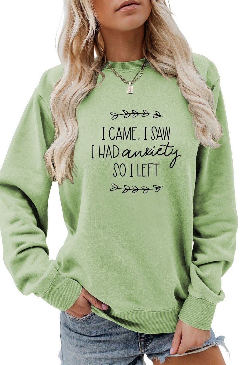 WOMEN LETTER PRINTING LONG SLEEVE PULLOVER TEE