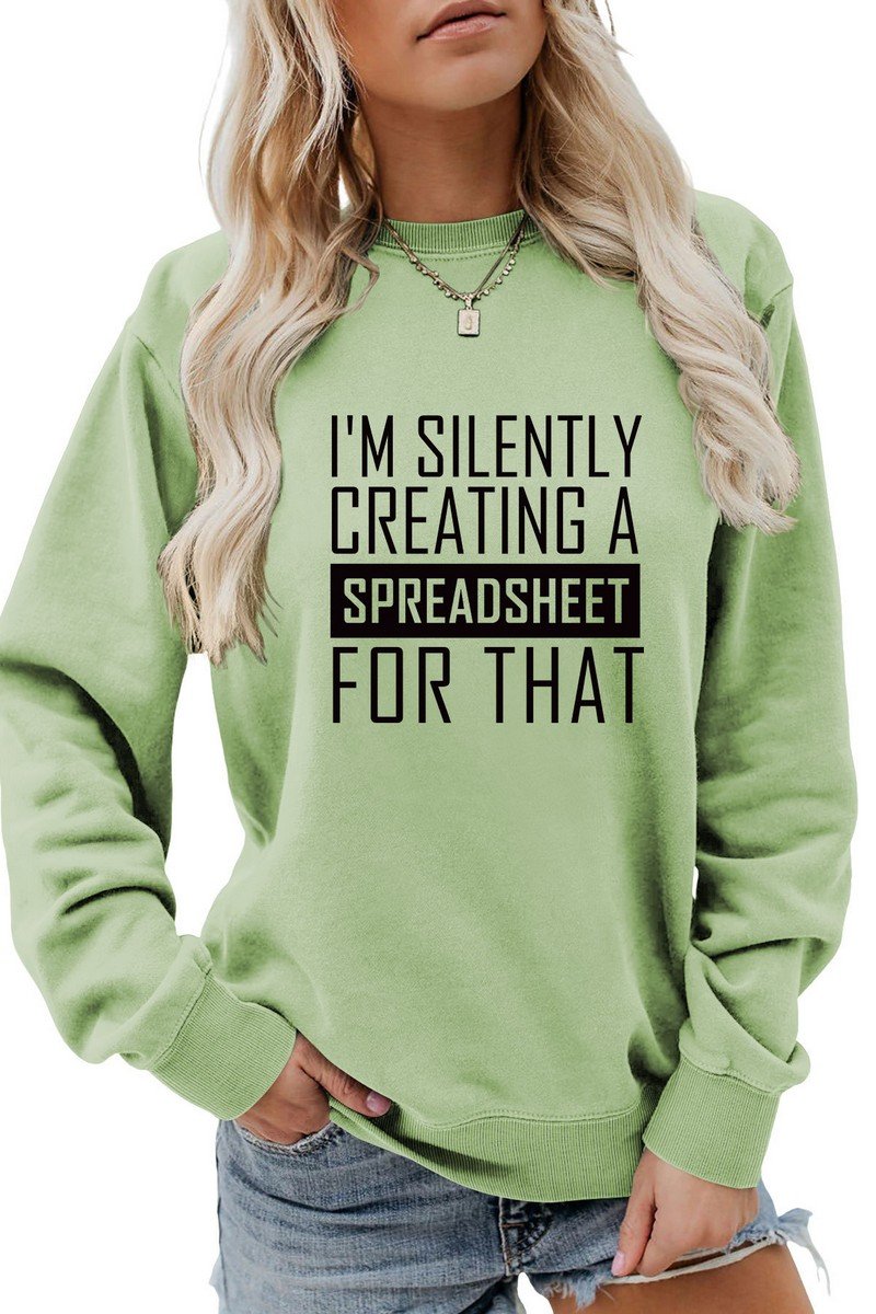 WOMEN CASUAL LETTER PRINTING LONG SLEEVE PULLOVER