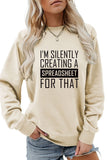 WOMEN CASUAL LETTER PRINTING LONG SLEEVE PULLOVER