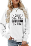 WOMEN CASUAL LETTER PRINTING LONG SLEEVE PULLOVER