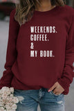 WOMEN CASUAL LETTER PRINTING LONG SLEEVE PULLOVER