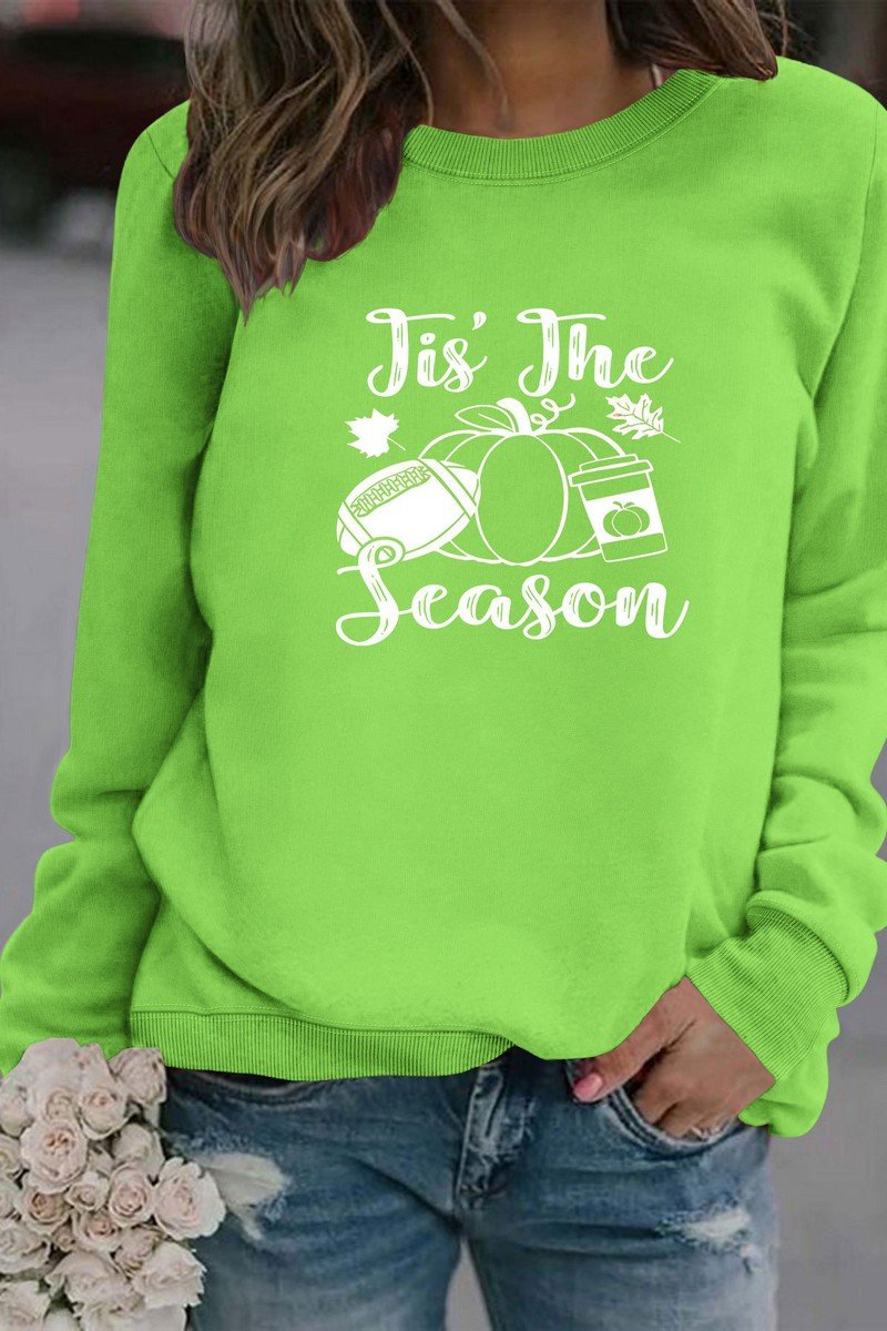 WOMEN FALL SEASON PRINTING LONG SLEEVE CASUAL TOP