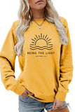 WOMEN SUN PRINTING CREW NECK LONG SLEEVE PULLOVER