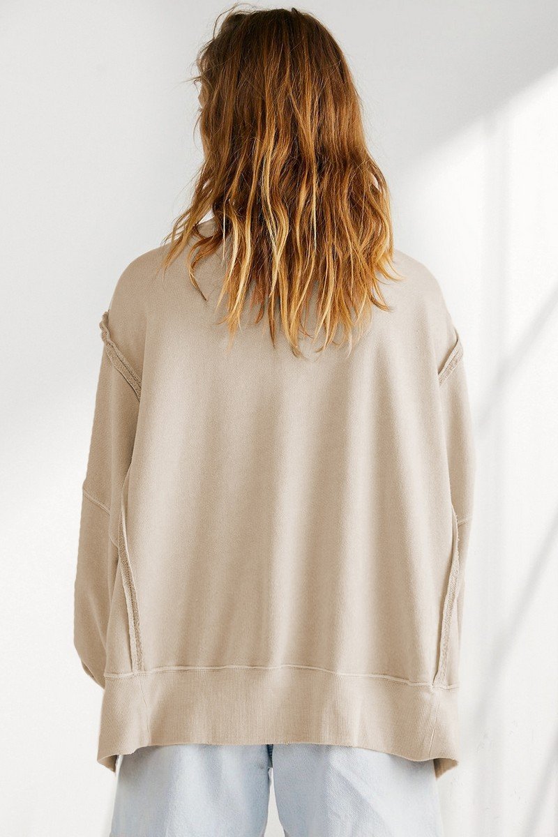 WOMEN OVERSIZED LOOSE FIT LONG SLEEVE JUMPER TOP