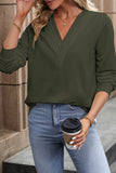 V NECK LONG SLEEVED WOMEN SWEATSHIRT