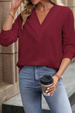 V NECK LONG SLEEVED WOMEN SWEATSHIRT