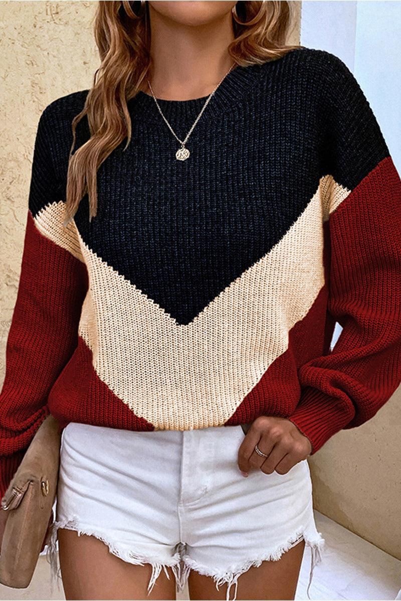 KNITWEAR ROUND NECK LONGSLEEVE SWEATER - Doublju