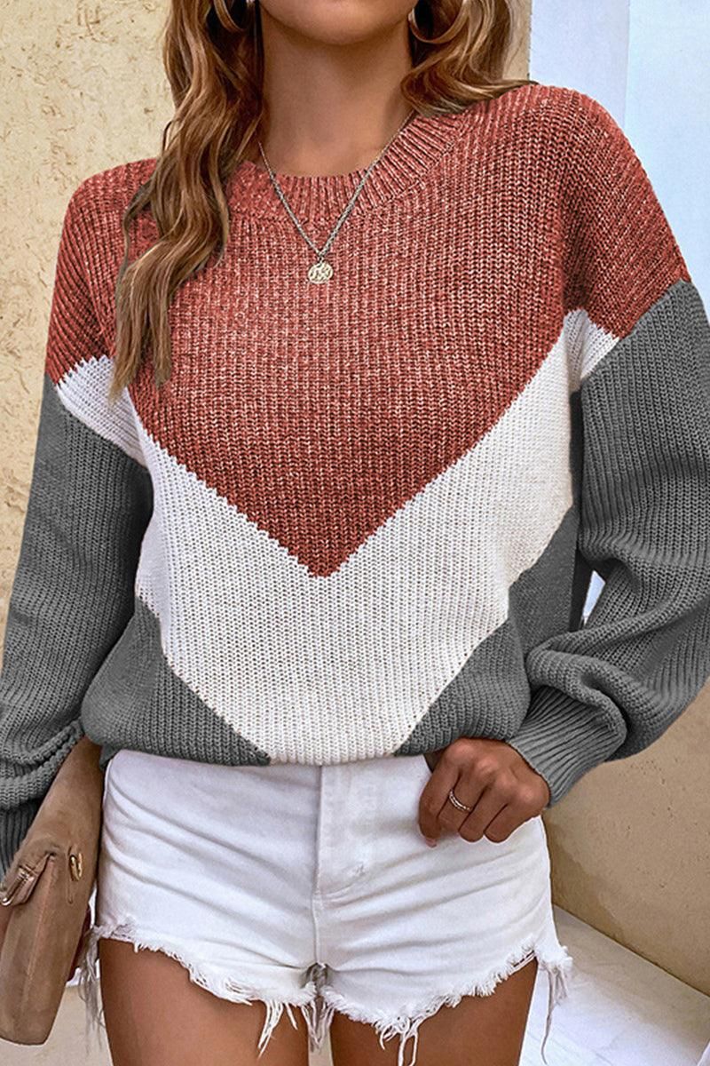 KNITWEAR ROUND NECK LONGSLEEVE SWEATER - Doublju