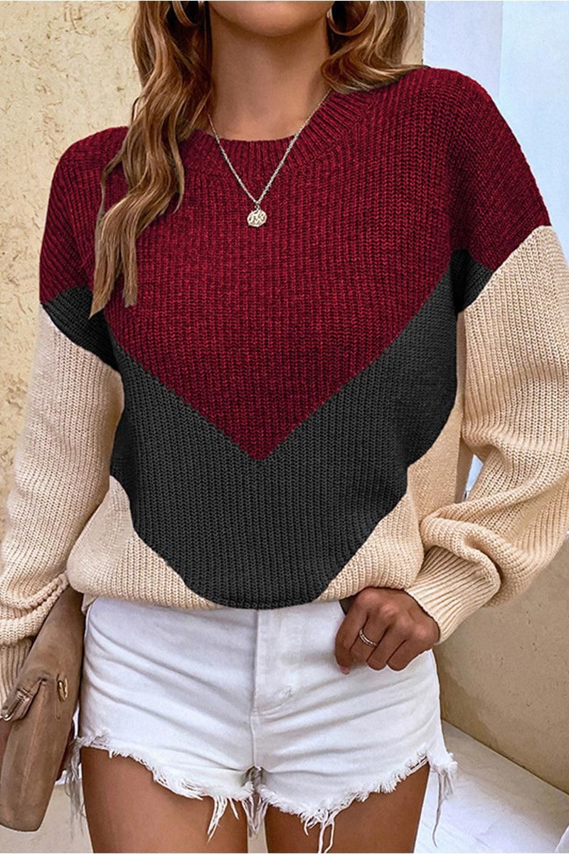 KNITWEAR ROUND NECK LONGSLEEVE SWEATER - Doublju