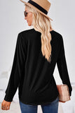 WOMEN SQUARE NECK FLUTTER LONG SLEEVE TOP - Doublju