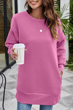 WOMEN ROUND NECK WITH POCKET OVERSIZED PULLOVER