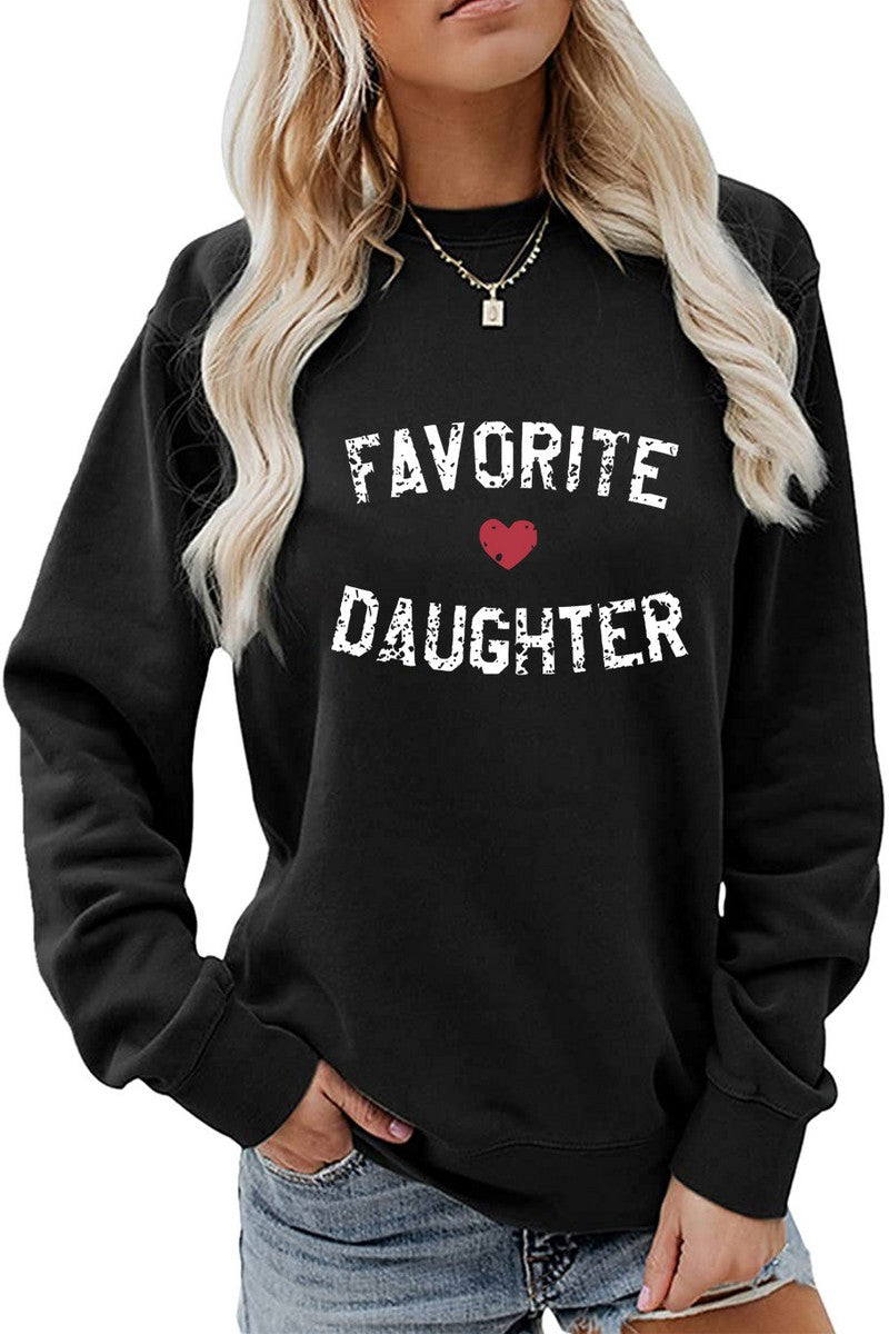 WOMEN LETTER PRINTING OVERSIZED LOOSE PULLOVER