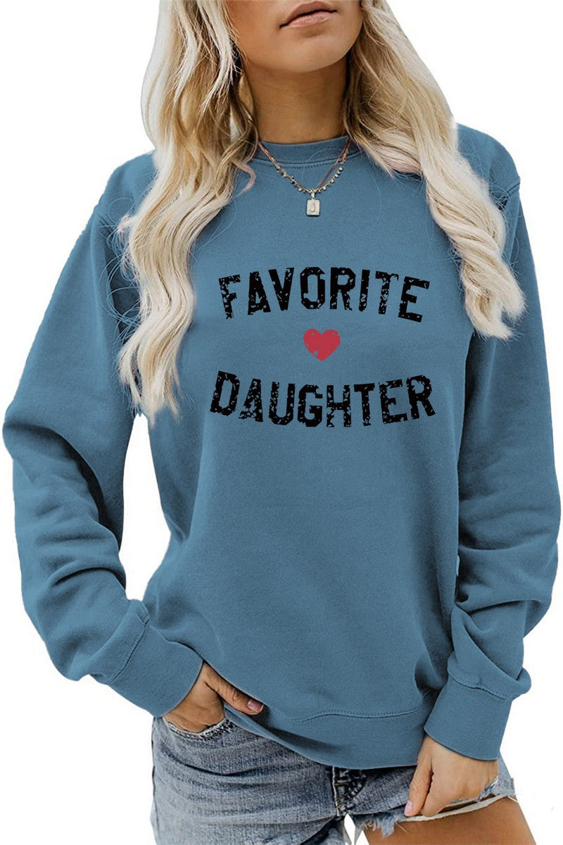 WOMEN LETTER PRINTING OVERSIZED LOOSE PULLOVER