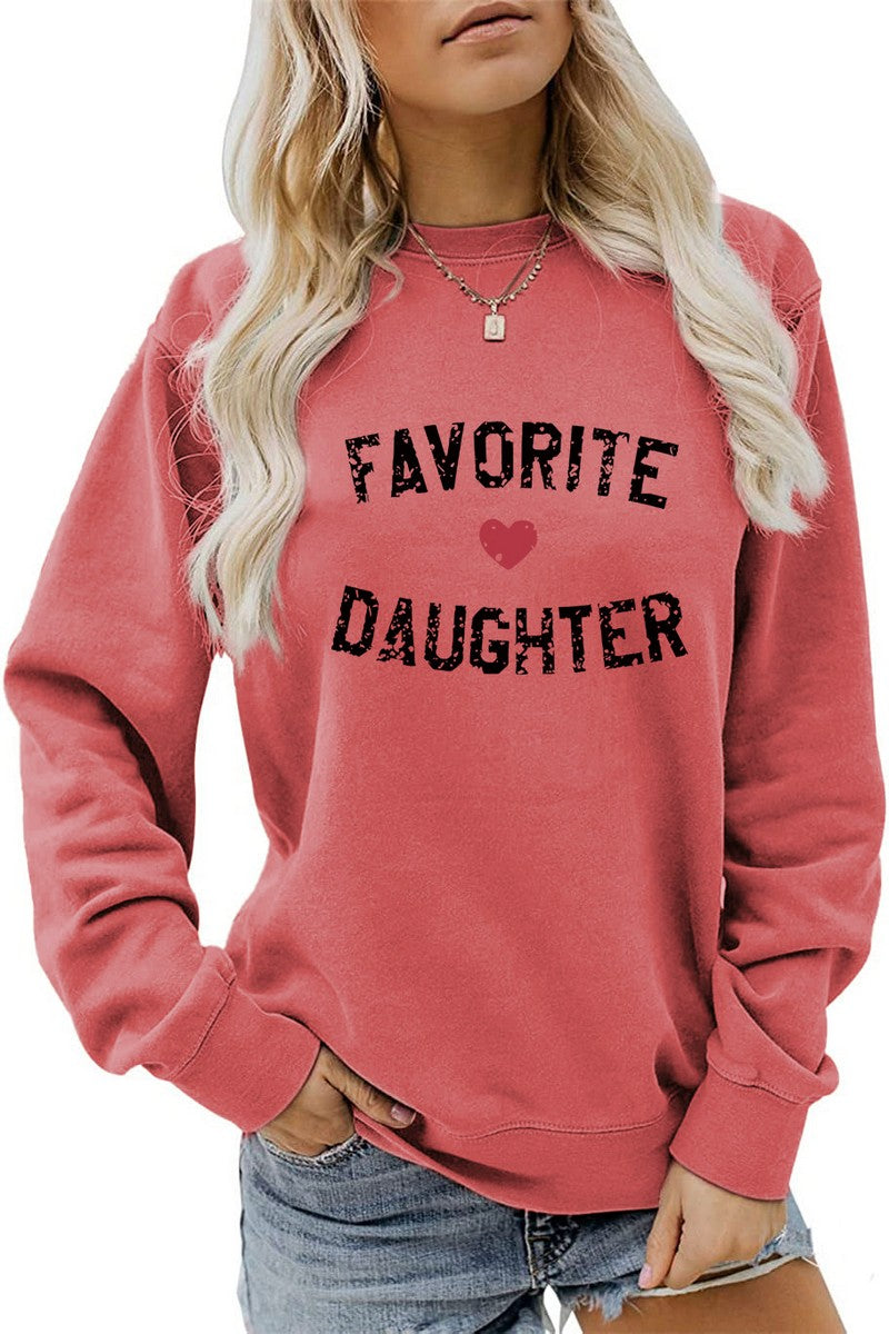 WOMEN LETTER PRINTING OVERSIZED LOOSE PULLOVER