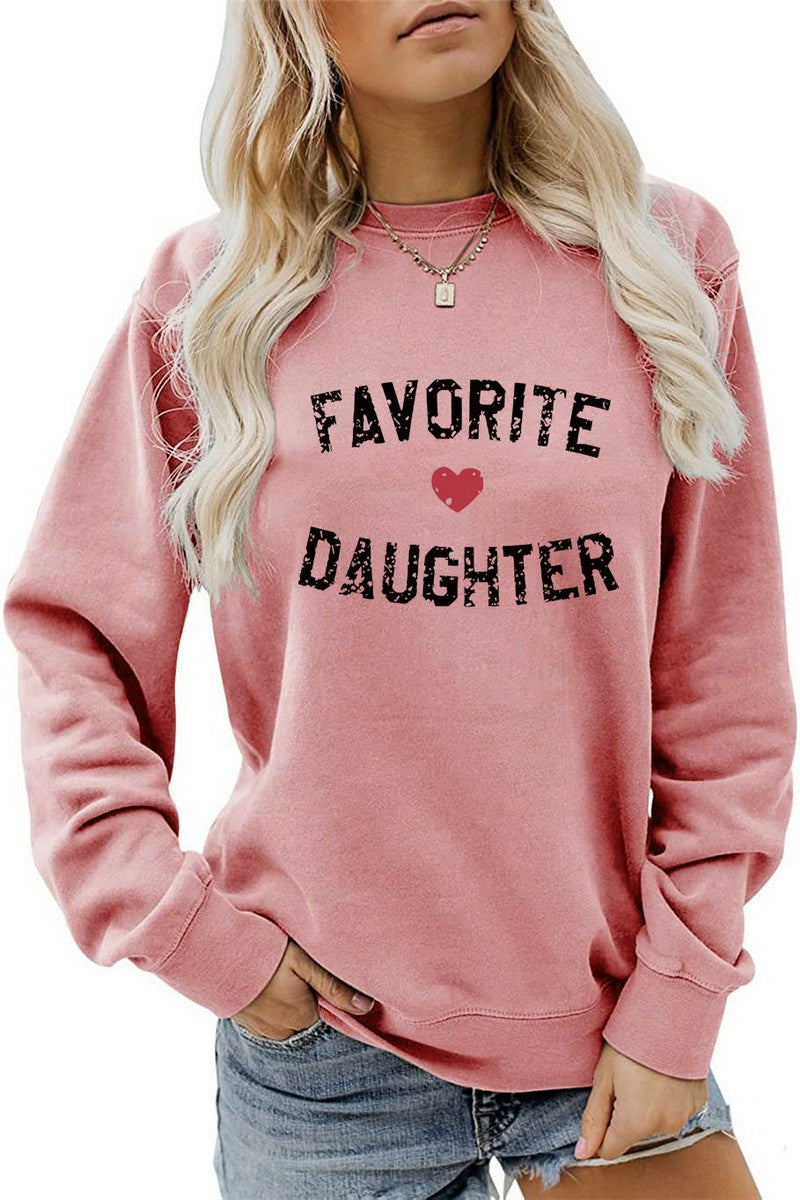 WOMEN LETTER PRINTING OVERSIZED LOOSE PULLOVER