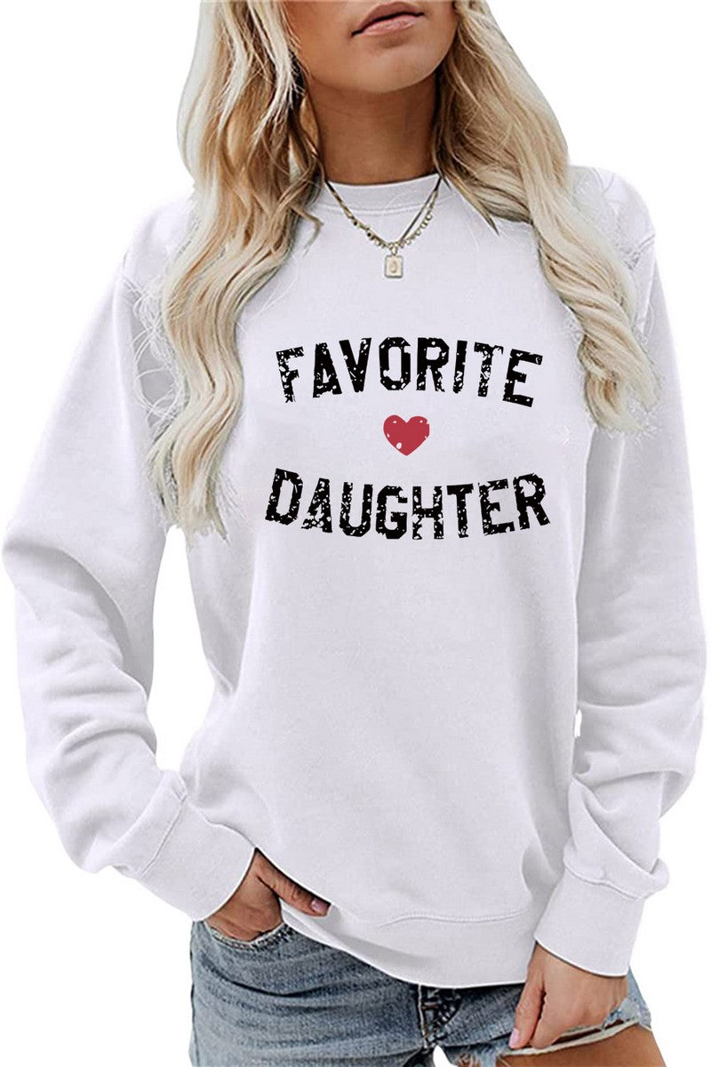 WOMEN LETTER PRINTING OVERSIZED LOOSE PULLOVER