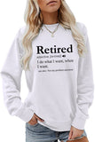 WOMEN RETIRED LETTERING PRINT LONG SLEEVE T SHIRT