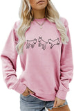 WOMEN CUTE PRINTING LONG SLEEVE FW PULLOVER TEE