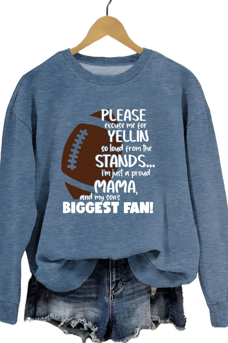 WOMEN GAME DAY PRINTING LONG SLEEVE PULLOVER