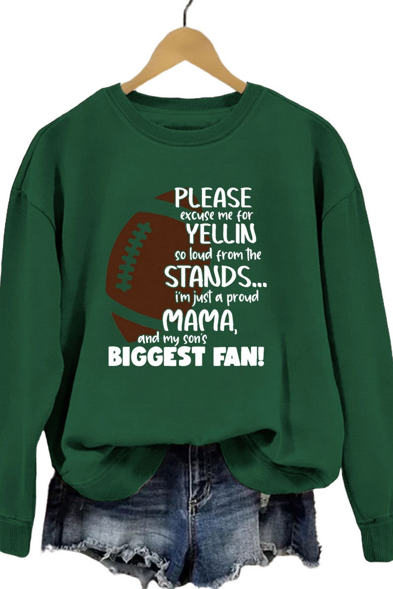 WOMEN GAME DAY PRINTING LONG SLEEVE PULLOVER