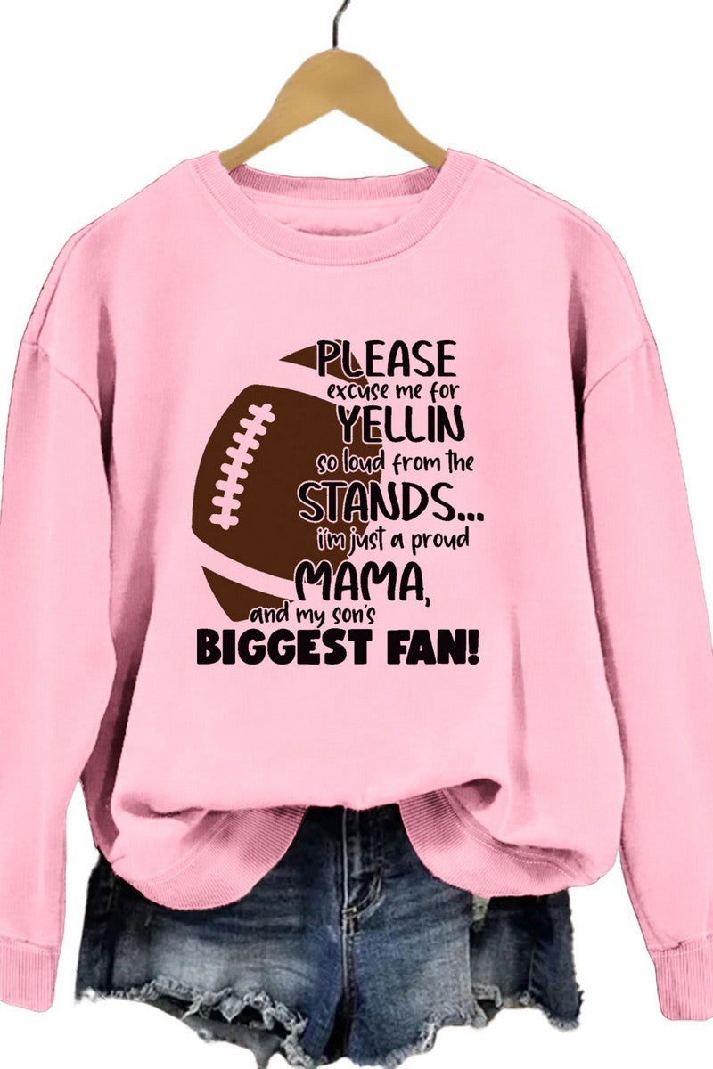 WOMEN GAME DAY PRINTING LONG SLEEVE PULLOVER