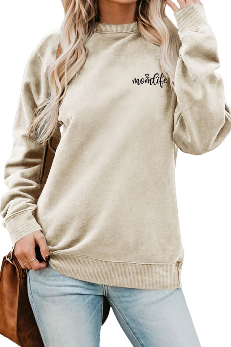 WOMEN LETTERING PRINT LOOSE FIT PULLOVER TOP