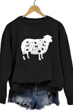 WOMEN SHEEP PRINTING CUTE LONG SLEEVE PULLOVER