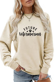 WOMEN FOOTPRINT PRINTING LONG SLEEVE PULLOVER