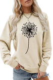 WOMEN DANDELION PATTERN LONG SLEEVE PULLOVER