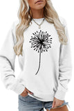 WOMEN DANDELION PATTERN LONG SLEEVE PULLOVER