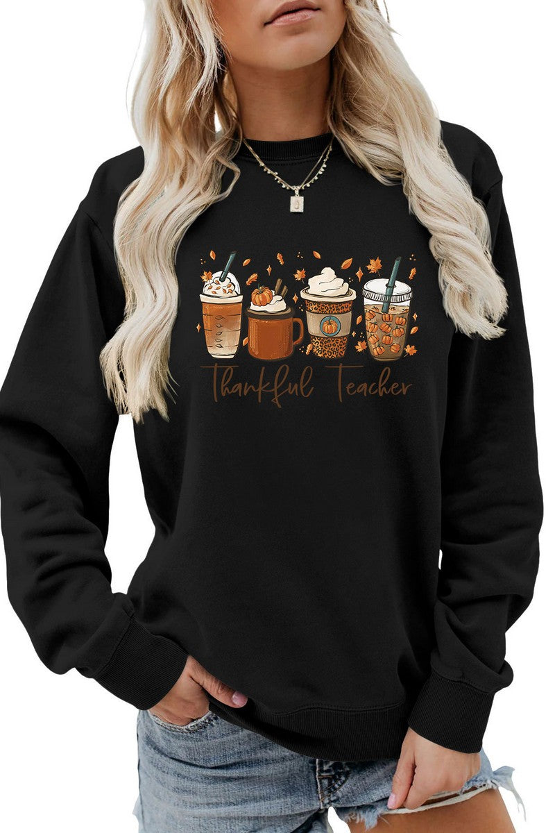 WOMEN ICE CREAM PRINTING LONG SLEEVE PULLOVER