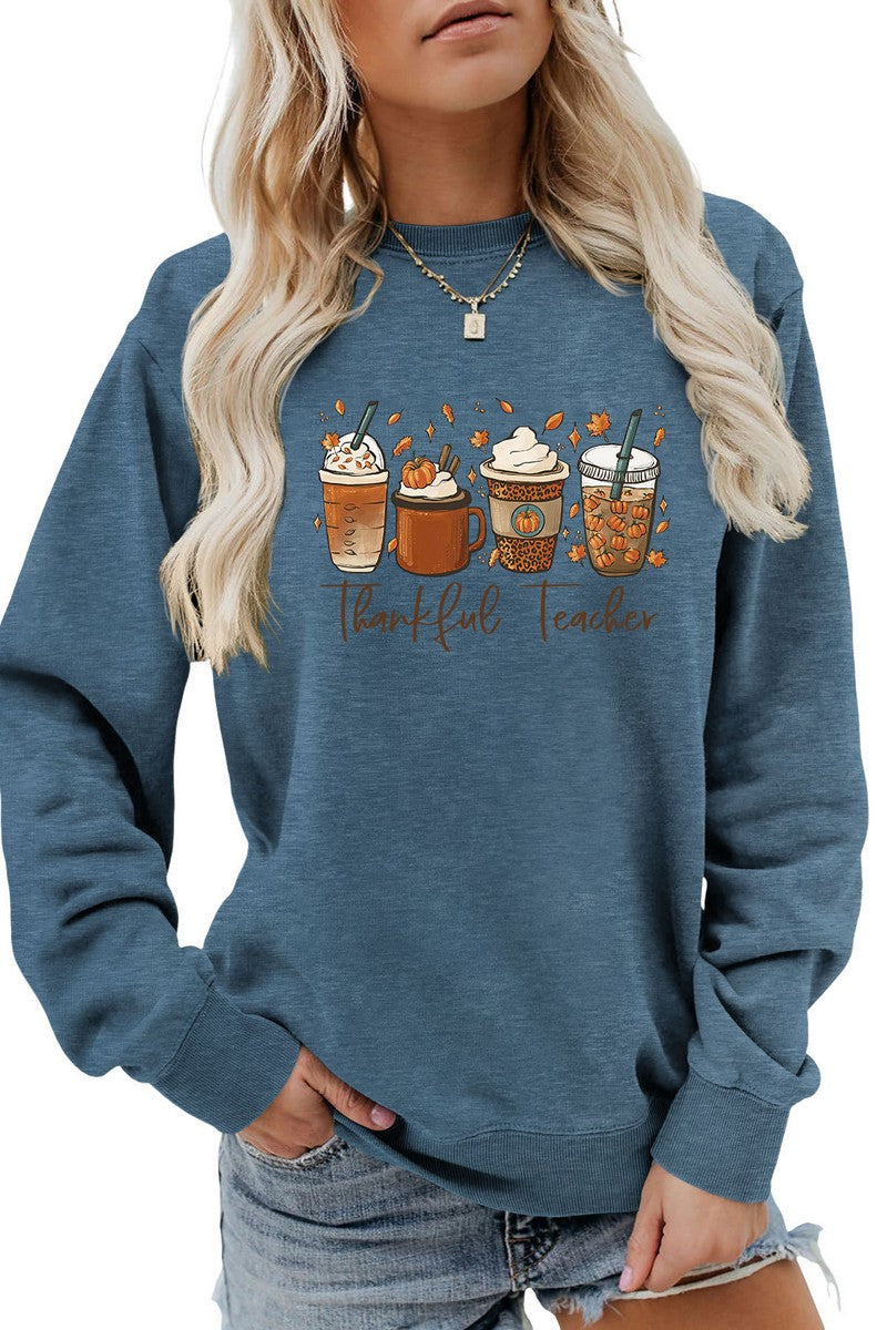 WOMEN ICE CREAM PRINTING LONG SLEEVE PULLOVER