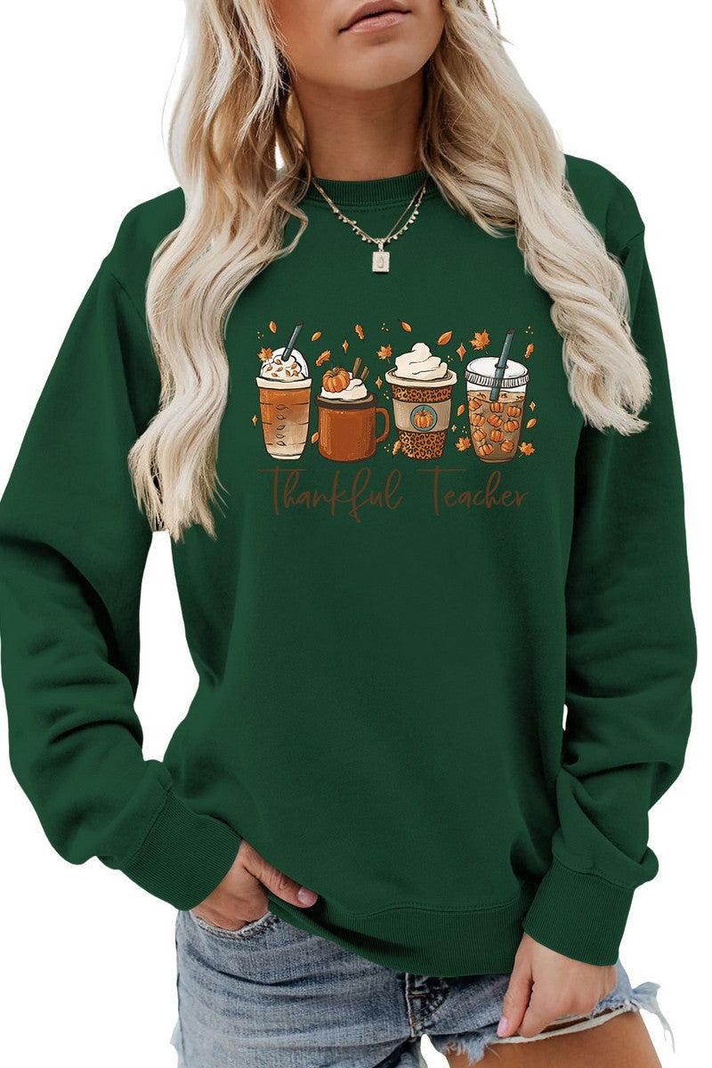 WOMEN ICE CREAM PRINTING LONG SLEEVE PULLOVER