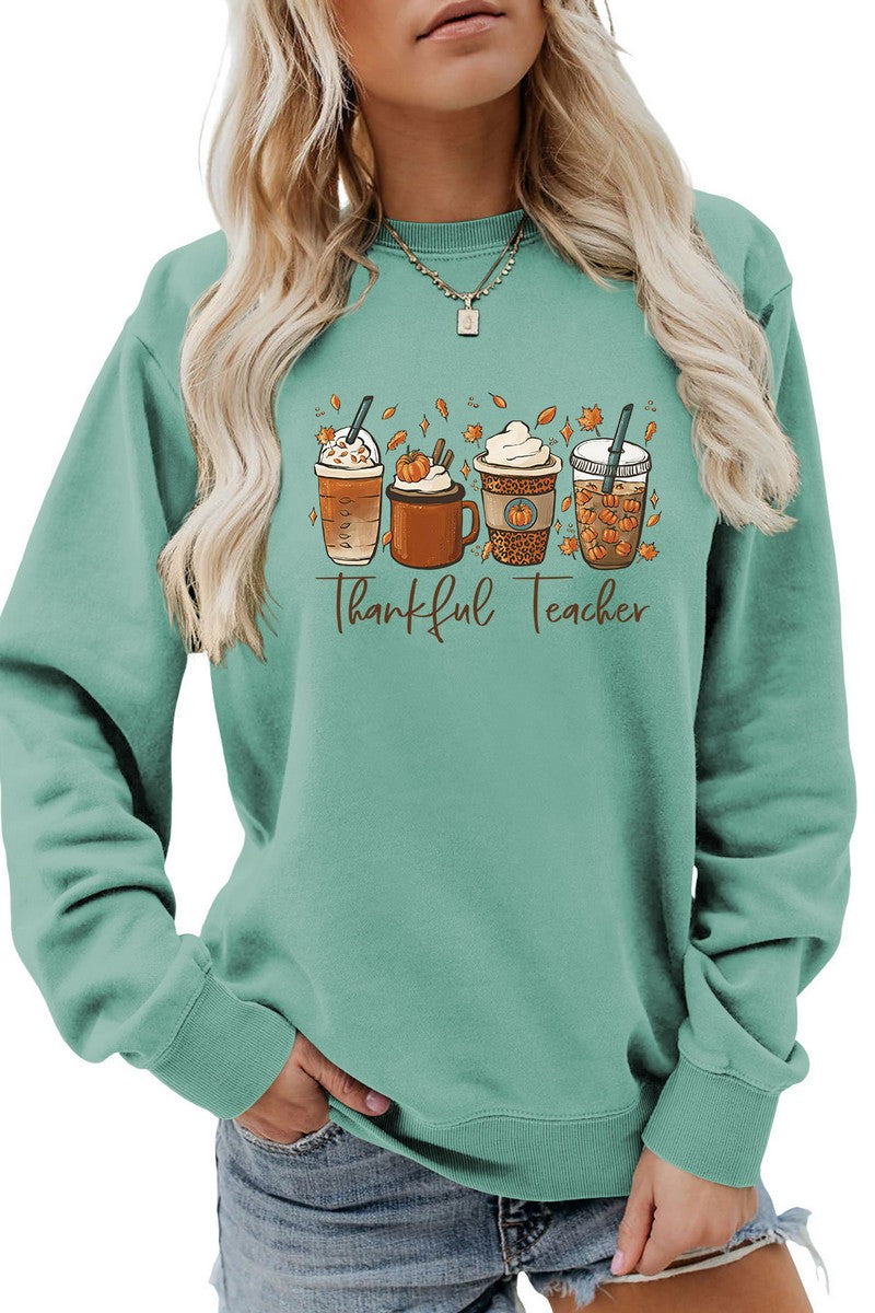 WOMEN ICE CREAM PRINTING LONG SLEEVE PULLOVER