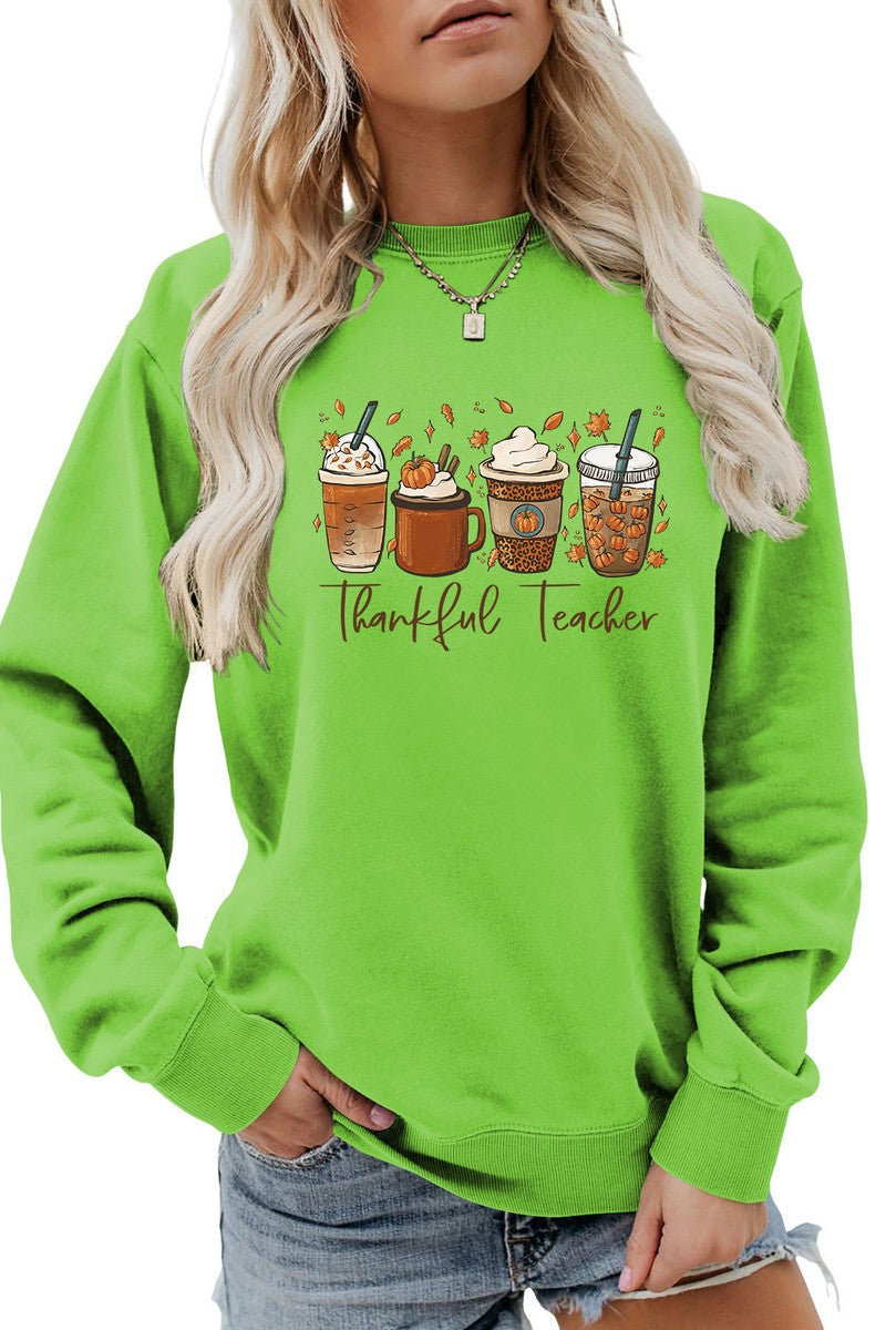 WOMEN ICE CREAM PRINTING LONG SLEEVE PULLOVER