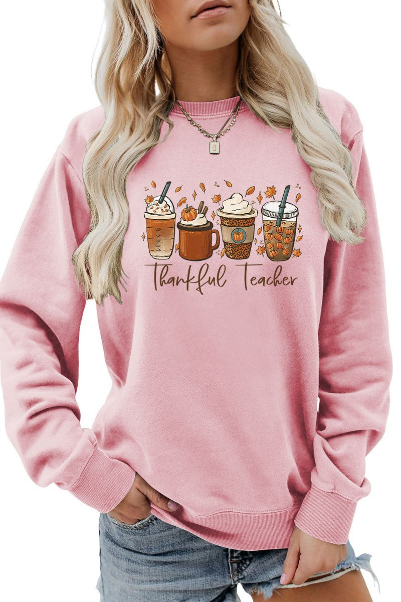 WOMEN ICE CREAM PRINTING LONG SLEEVE PULLOVER