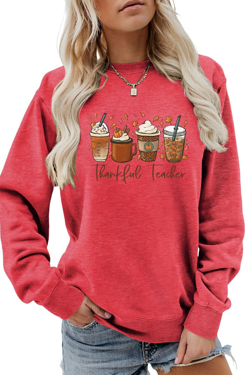 WOMEN ICE CREAM PRINTING LONG SLEEVE PULLOVER