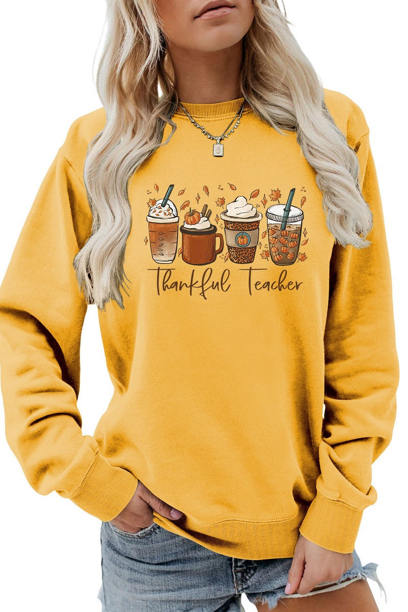 WOMEN ICE CREAM PRINTING LONG SLEEVE PULLOVER